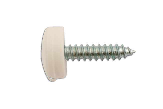 Number Plate Security Screws 6 x 20mm White Cap 100pc