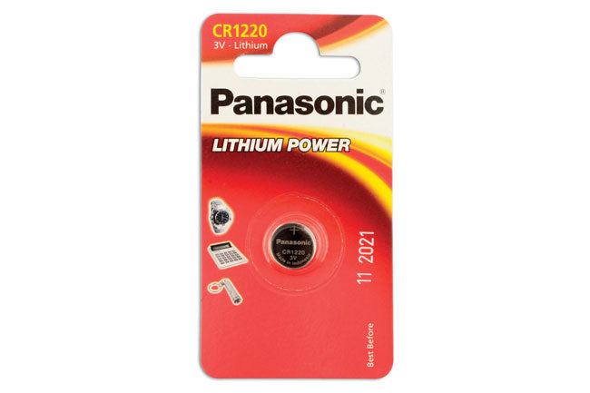 Panasonic Coin Cell Battery CR1220 3V 1pc x 12