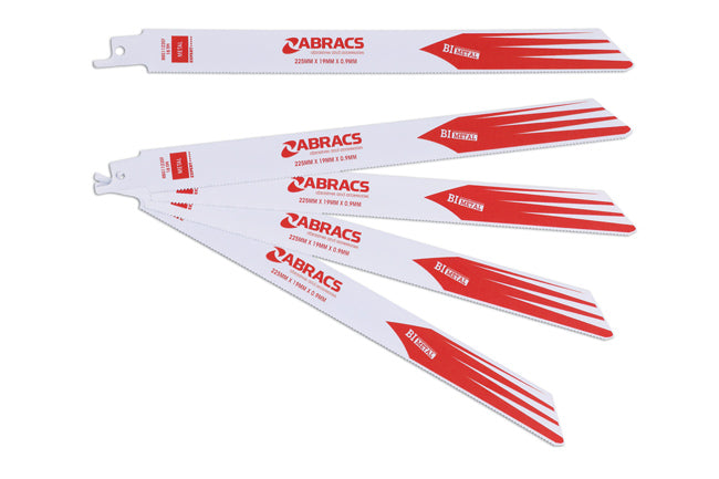 Abracs Reciprocating Saw Blades 225 x 19 x 0.9mm 18tpi 5pc