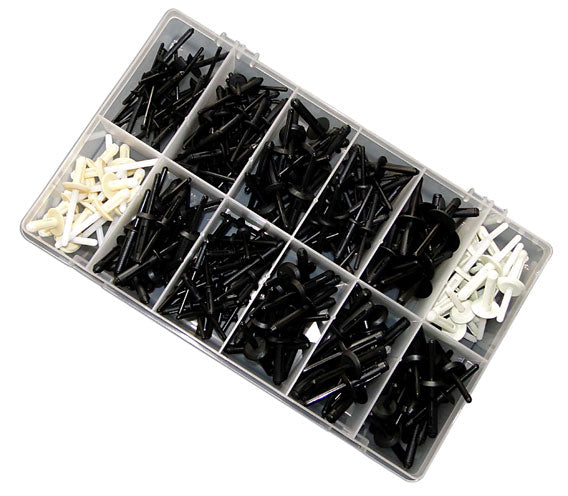 Assorted Plastic Trim Rivets 235pc