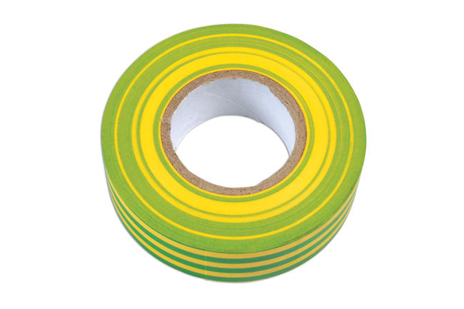 Green & Yellow PVC Insulation Tape 19mm x 20m 10pc