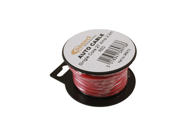 Mini Reel Automotive Cable 27A Red 2.2m