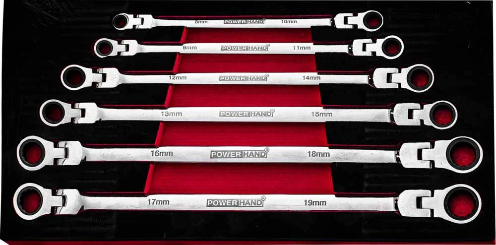 6pc XL Flexhead Ratchet Wrench Set By Powerhand