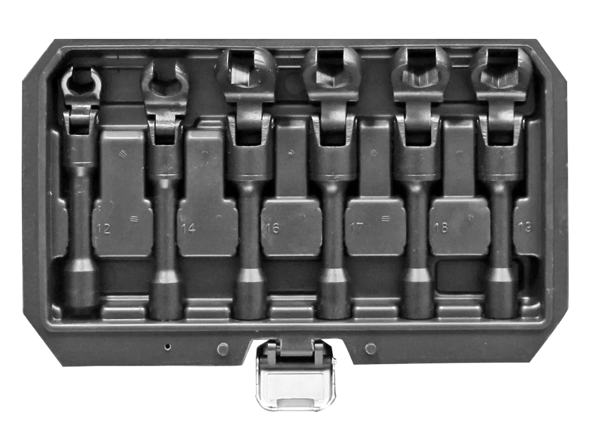 6Pc Long Flex-Head Crows Foot Wrench Set By Powerhand