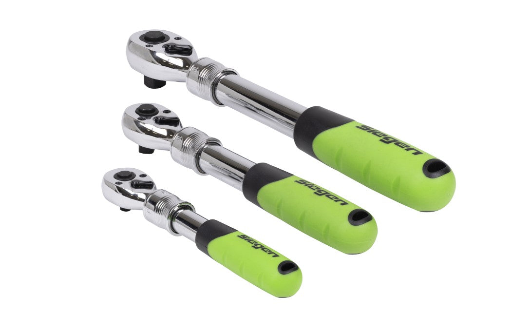 Siegen Extendable Ratchet Wrench Set 3pc