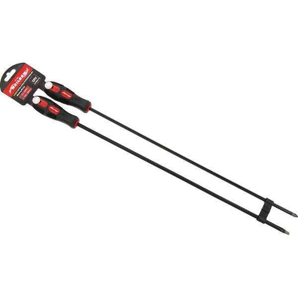 Extra Long 450mm Radiator Clip Screwdrivers Phillips And Flat 2 Piece Set By Neilsen