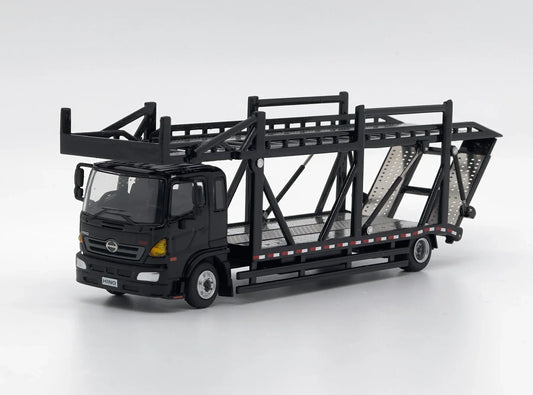 HINO Ranger 500 Double Deck Bridge Transport Vehicle . Black . Unique Model × Tiny 1/64