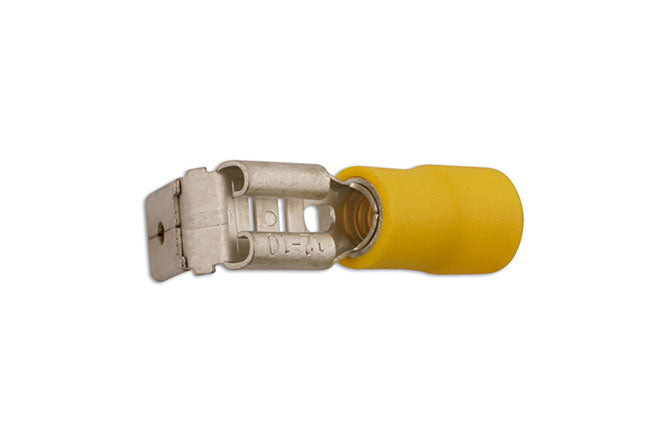 Yellow Piggyback Terminal 6.3mm 100pc