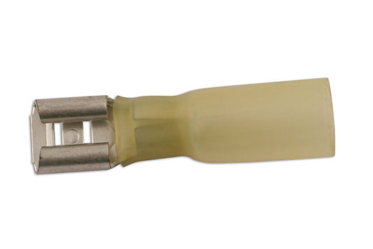 Yellow Female Heat Shrink Push-on 6.3mm 25pc