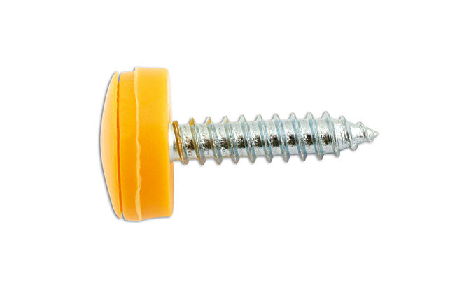 Number Plate Security Screws 6 x 20mm Yellow Cap 100pc