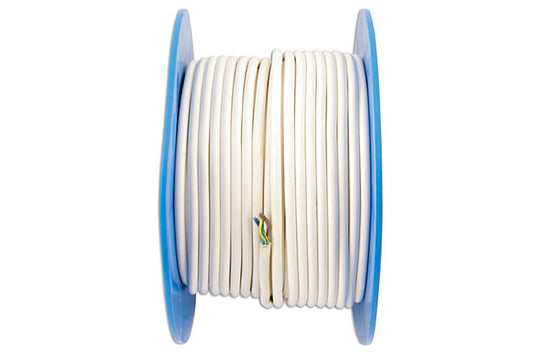 White 3 Core Mains Cable 15A 50m