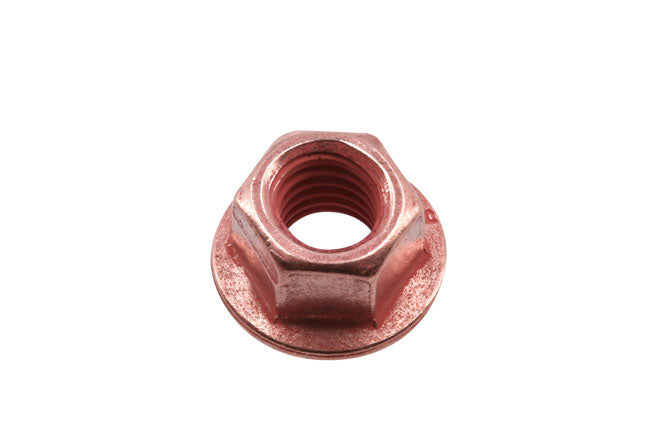 Copper Flashed Nut Flanged & Self Locking M8 x 1.25 x 12mm Hex 5pc