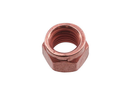 Copper Flashed Nut Slotted Lock M10 x 1.5 x 14mm Hex 5pc