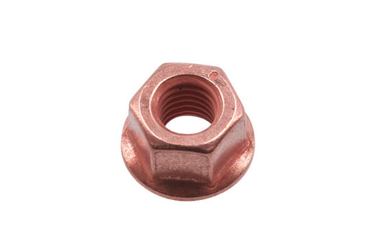 Copper Flashed Nut Flanged M8 x 1.25 x 13mm Hex 5pc