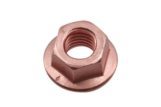Copper Flashed Nut Flanged & Self Locking M10 x 1.5 x 15mm Hex 5pc