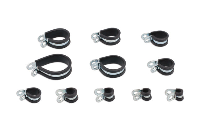 Assorted Rubber Lined P Clips 60pc
