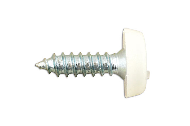 Number Plate Screw 10 x 3/4" White Polytop 100pc