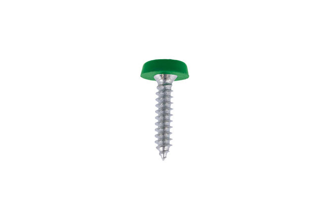 Number Plate Screw Green No 10 x 3/4 100pc