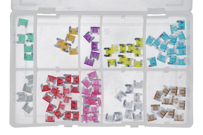 Assorted Low Profile Mini Blade Fuses 100pc