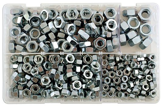 Assorted MM Plain Steel Nuts Box 370pc