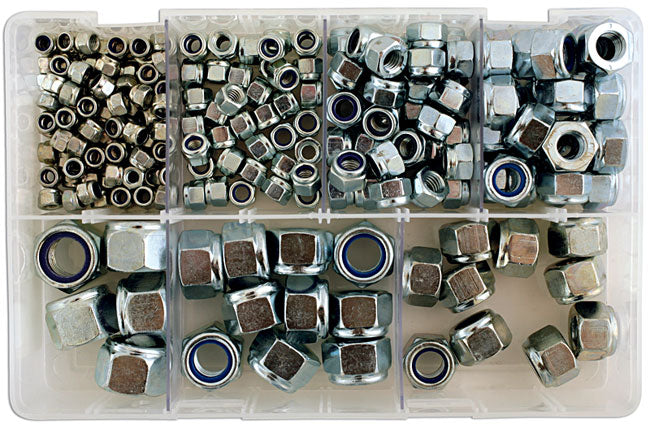 Assorted MM Nyloc Steel Nuts Box 220pc
