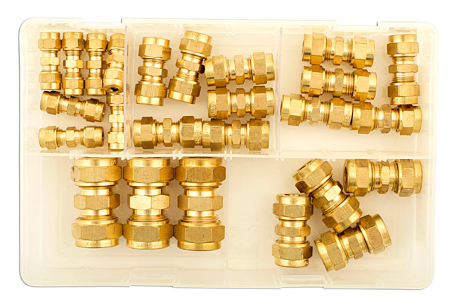Assorted Imperial Brass Tube Couplings 25pc