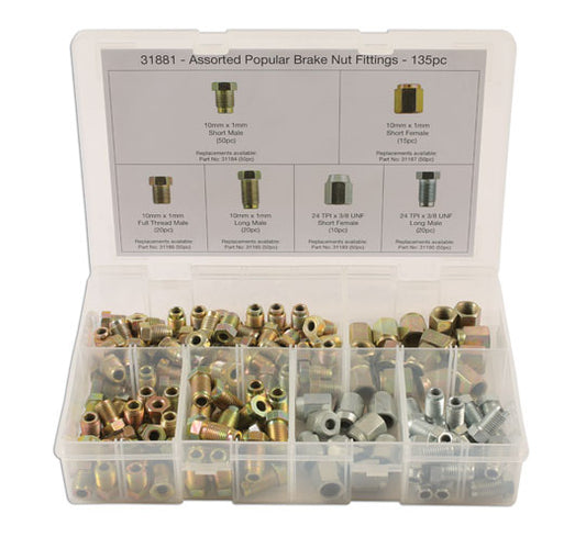Assorted Brake Nut Fittings 135pc