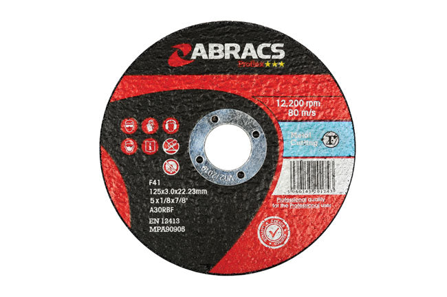 Abracs Flat Cutting Discs 125mm x 3.0mm 10pc