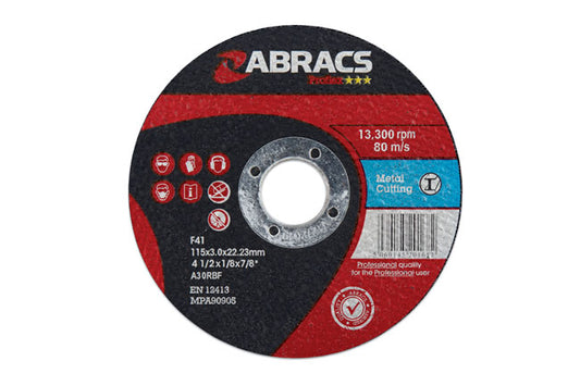 Abracs Flat Cutting Discs 115mm x 3.0mm 25pc