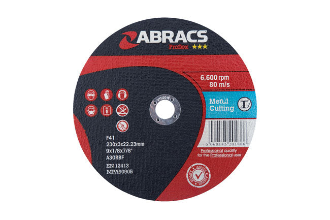 Abracs Flat Cutting Discs 230mm x 3.0mm 25pc