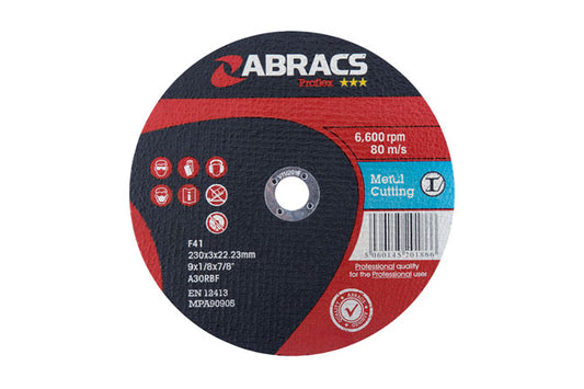 Abracs Flat Cutting Discs 230mm x 3.0mm 25pc