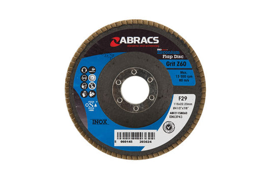 Abracs Zirconium Flap Discs 115mm x P60 5pc