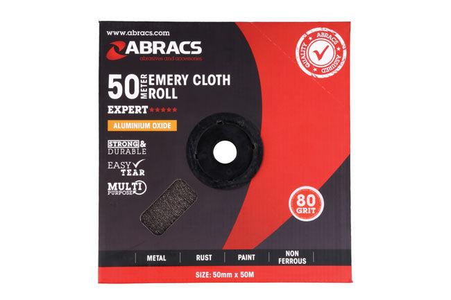 Abracs Emery Roll 50mm x 50m x P80 1pc