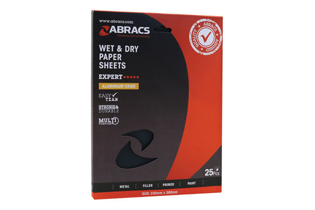 Abracs Wet & Dry Abrasive Sheets P240 25pc