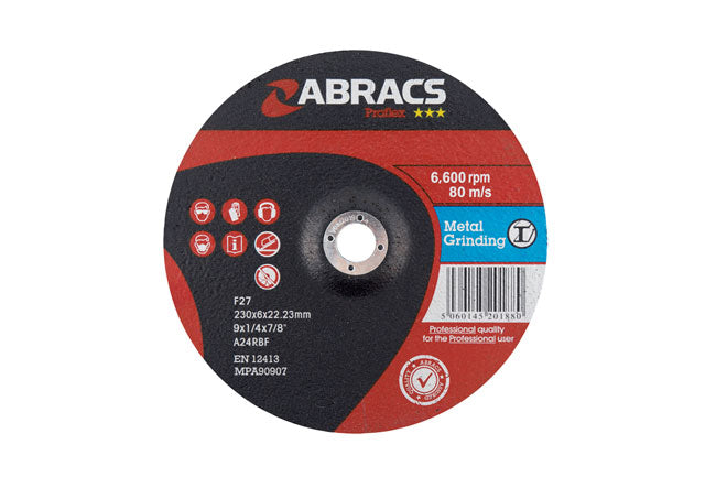 Abracs Metal Grinding Discs 230mm x 6.0mm 25pc