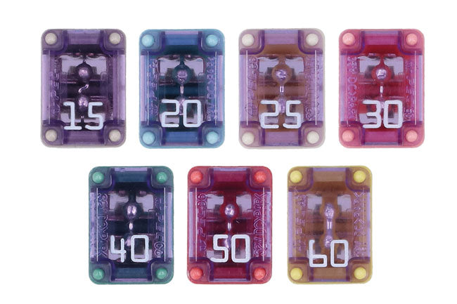 Assorted Slotted M-Case Fuses 7pc