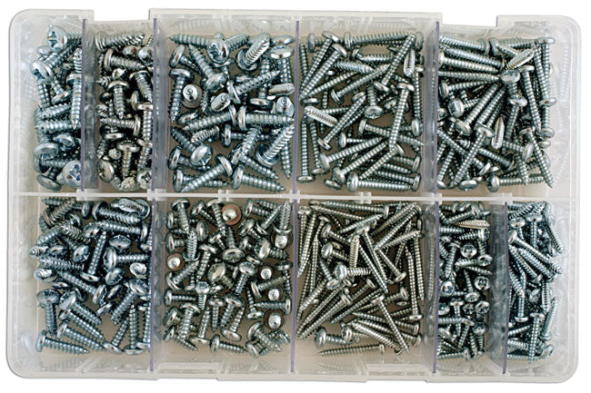 Assorted Self Tapping Pan Pozi Screws 8-12 Box 330pc