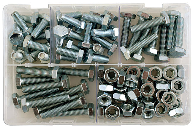 Assorted M10 Bolts & Nuts Box 88pc