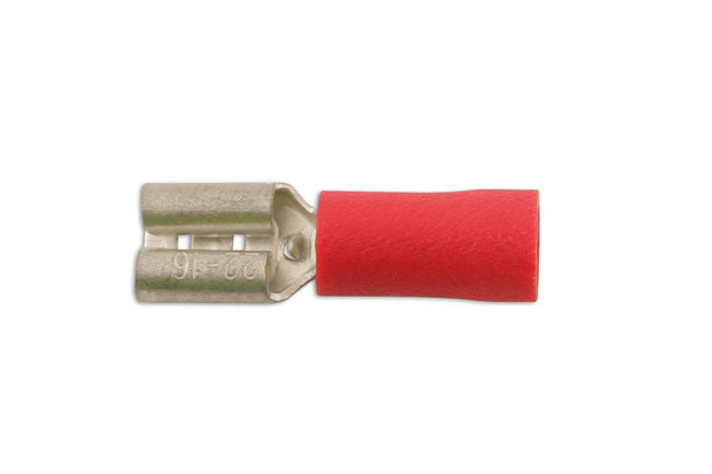 Red Female Push On Insulated Terminal 6.3mm 10pc