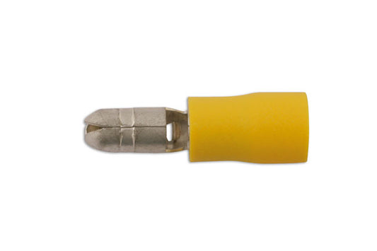 Yellow Male Bullet Terminal 5mm 10pc