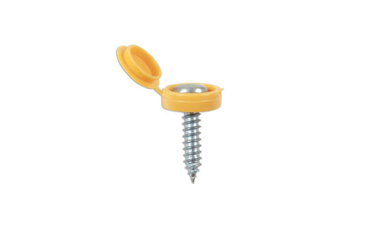 Yellow Number Plate Flip Top & Screw 5pc