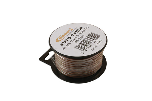 Brown Single Core Auto Cable 9/0.30 7m