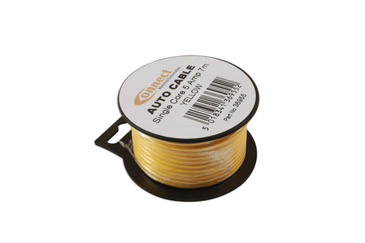 Yellow Single Core Auto Cable 9/0.30 7m