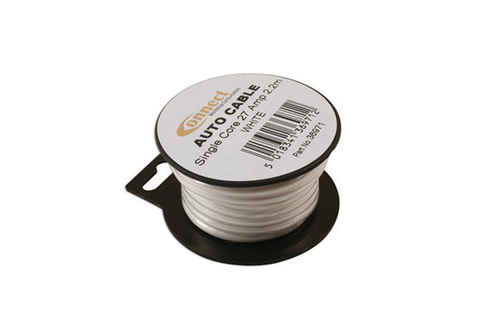 Mini Reel Automotive Cable 27A White 2.2m