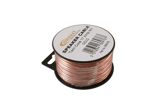 Mini Reel Automotive Gold Twin Speaker Cable 4m