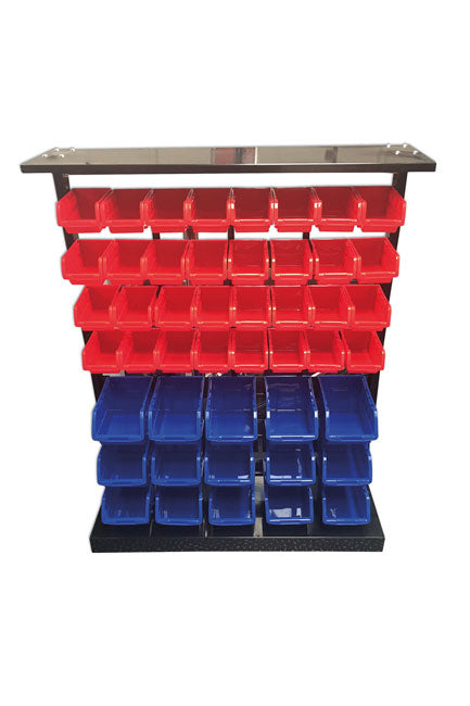 47 Storage Bin System with Bins and Metal Rack