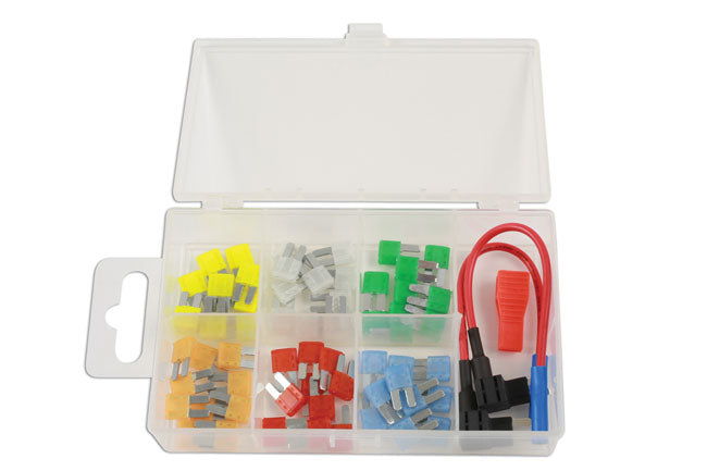 Assorted Micro 2 Blade Fuses with Fuse Holders 63pc