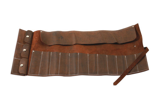 Leather Tool Roll Antique Finish 15 Pockets
