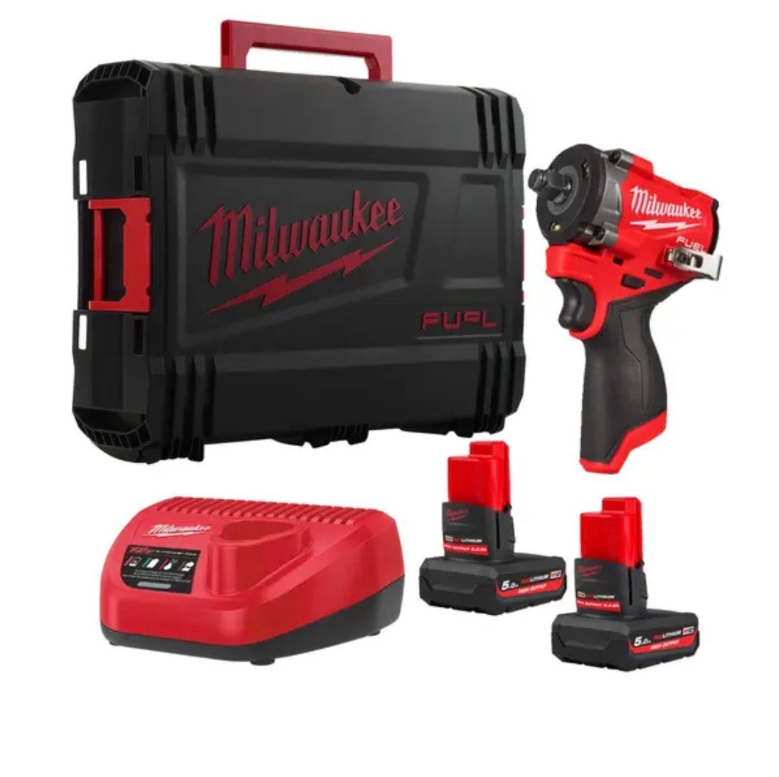 Milwaukee M12 3/8 Inch Impact Wrench Gen 3 - With 2 Batteries