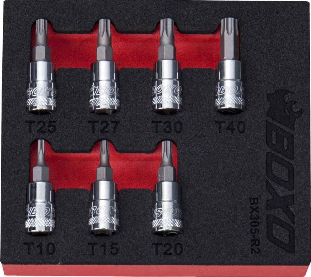 1/4" Torx Bit Socket Set In EVA Foam By Boxo